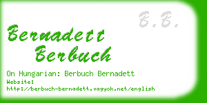 bernadett berbuch business card